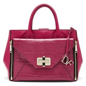 Diane von Furstenberg Secret Agent Tote with Croc-Embossed Zip On Clutch, $398